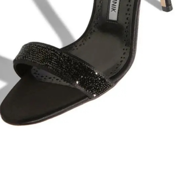 Manolo Blahnik CHAOS CRYSTALROCK Black Satin Sandals Size: 11 | IT 41 - Picture 8 of 16